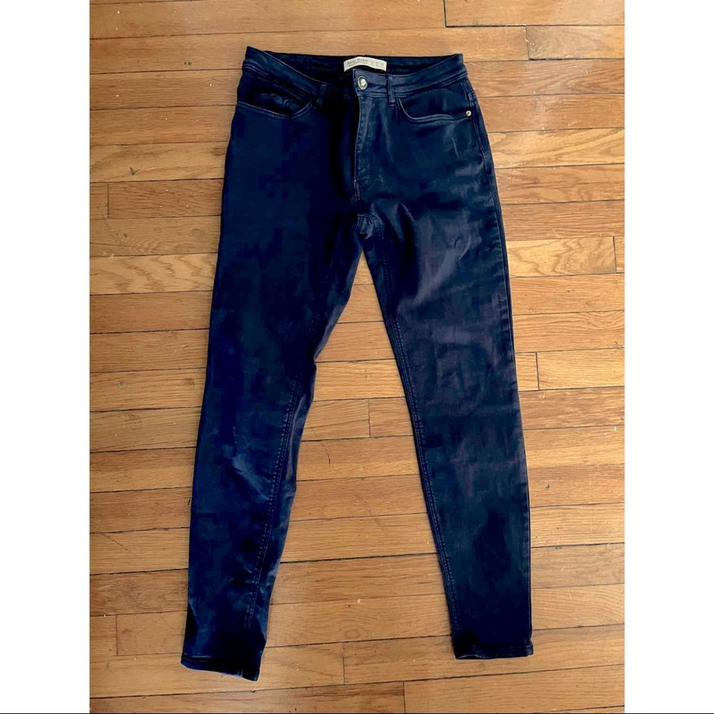 Blue mid rise Zara skinny jeans